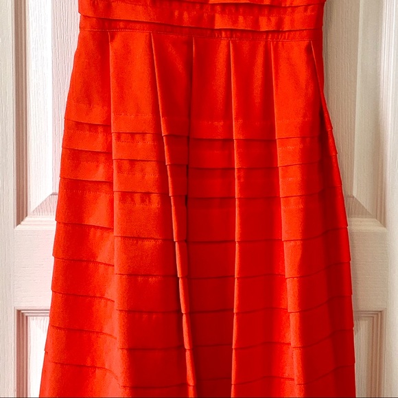 ANTHROPOLOGIE EVA FRANCO Pleated Tangelo Dress—6 - Picture 10 of 15